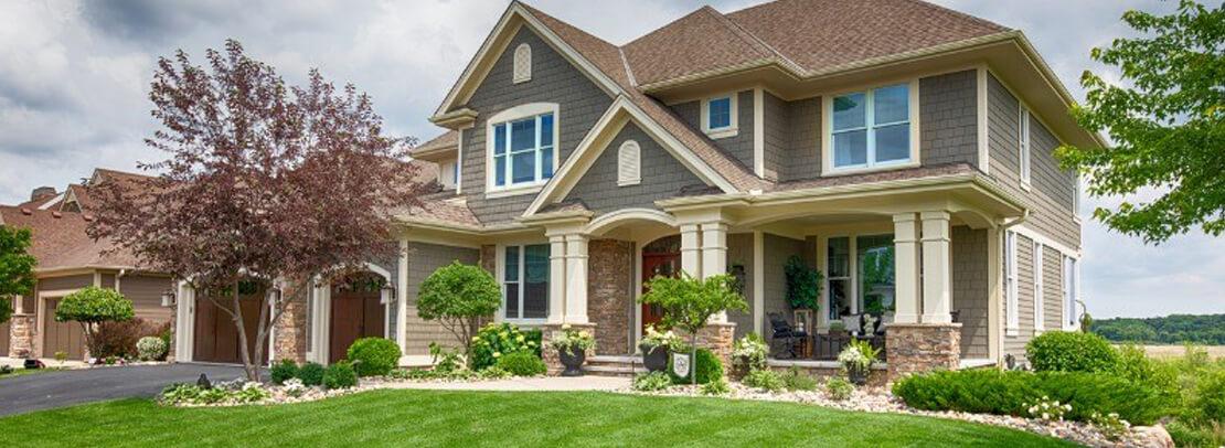 Big house with maintained lawn