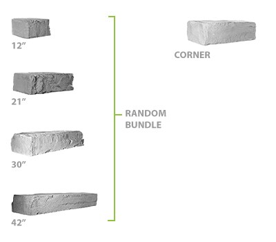 Random Bundle: 12in, 21in, 30in, 42in units. Corner