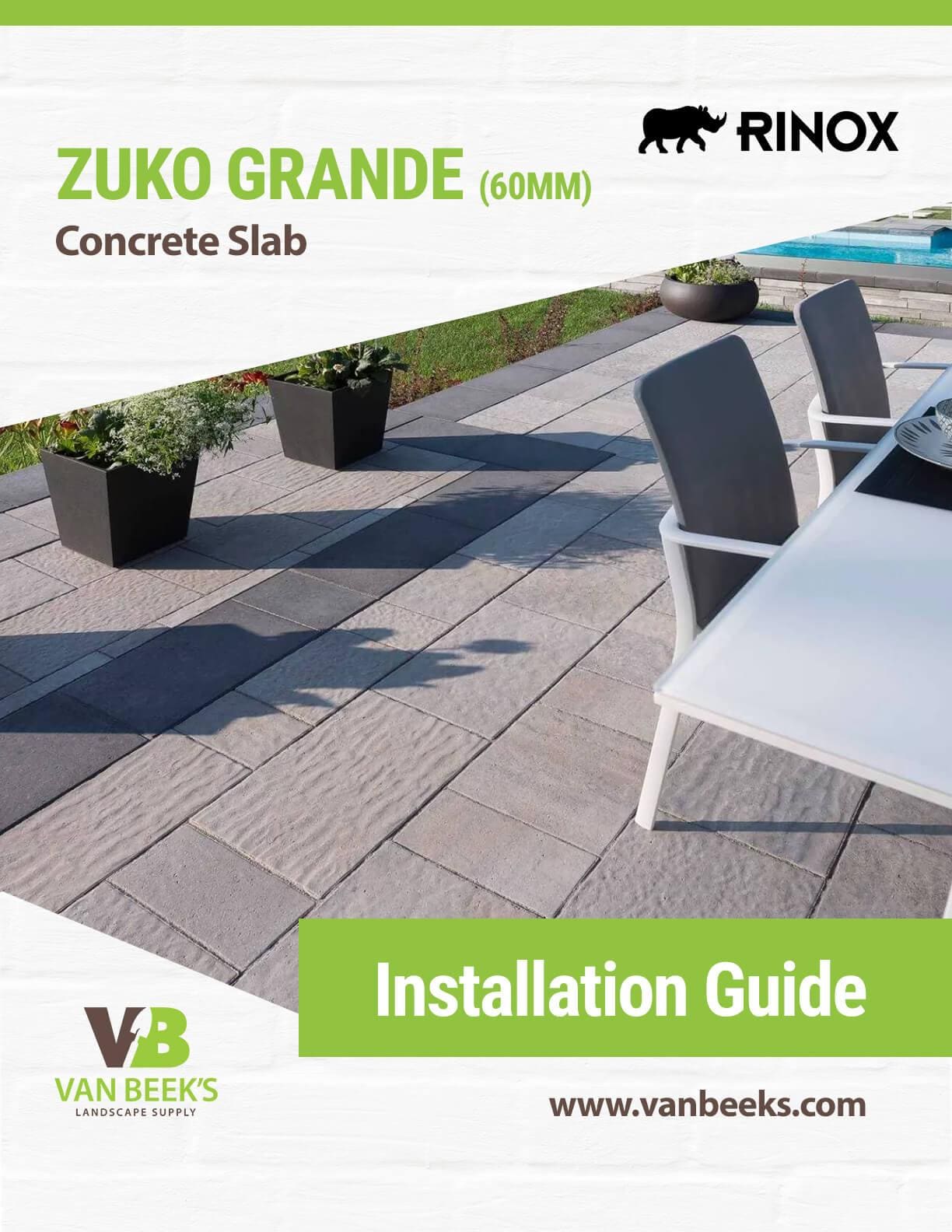 Rinox Zuko Grande Concrete Slab Installation Guide